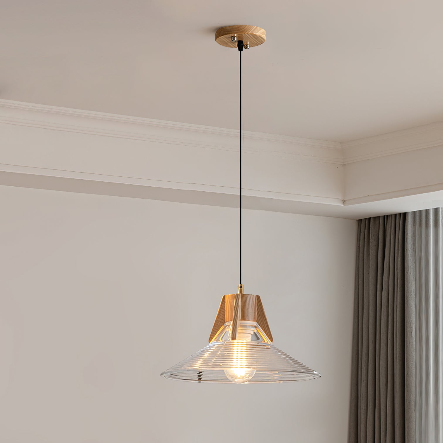 Modern Cone Island Pendant Light - Adjustable Hanging Chandelier for Kitchen Island, Dining Room & Bedroom Lighting - Industrial Farmhouse Decor