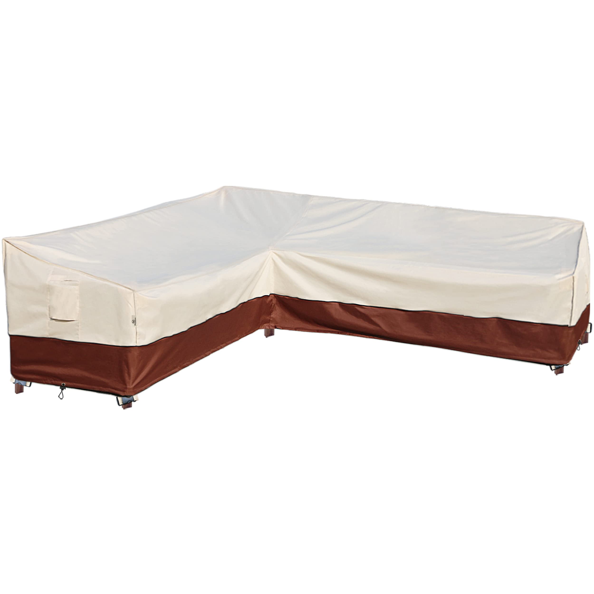 **Waterproof 600D Heavy Duty Outdoor Sectional Sofa Cover - L-Shaped Left Facing (90''X120'') - UV Resistant & Rip-Stop Patio Furniture Cover with Air Vents for Garden, Deck, and Backyard Protection**