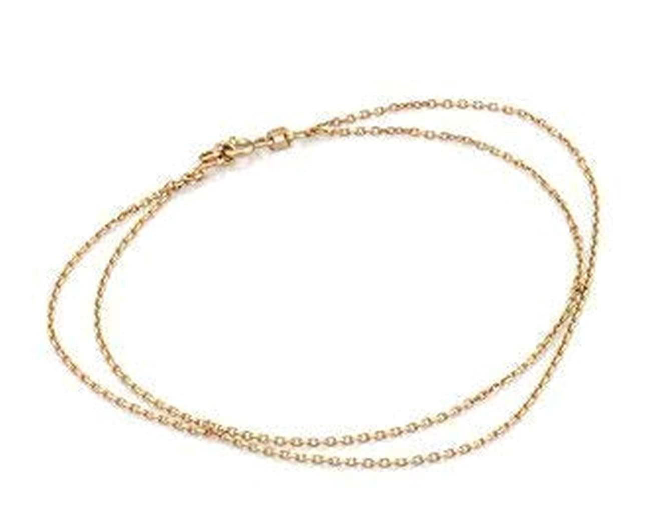 14K Gold Double Chain Anklet for Women - Elegant Double Strand Plain Gold Link Ankle Bracelet Jewelry | Perfect for Beach, Wedding & Everyday Wear