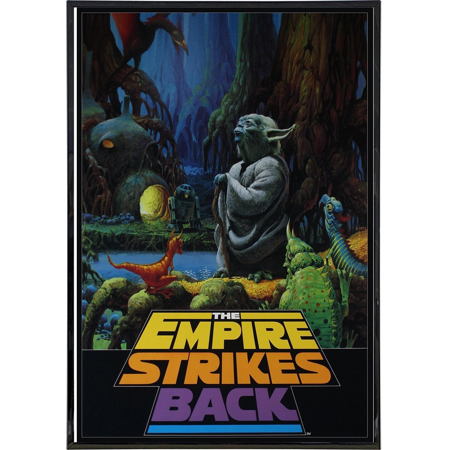 Star Wars The Empire Strikes Back Yoda Movie Poster Print - Vintage Wall Art Decor for Bedroom, Living Room & Home Theater