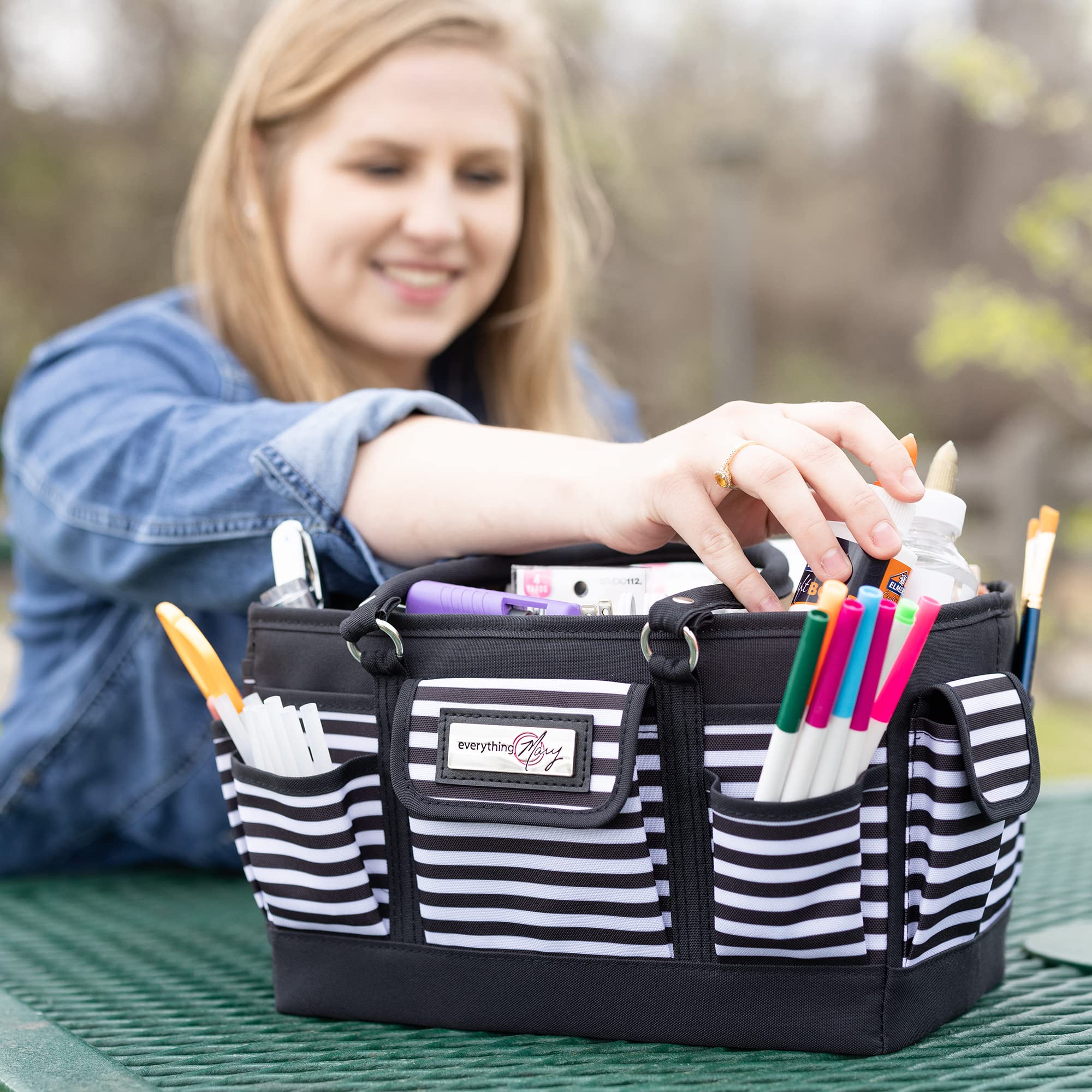 Everything Mary Deluxe Collapsible Storage Organizer with Handles - Multi-Purpose Foldable Tote for Diapers, Toys, Office Supplies & Home Organization | Perfect for Nursery, Travel, Craft Room & Daily Essentials