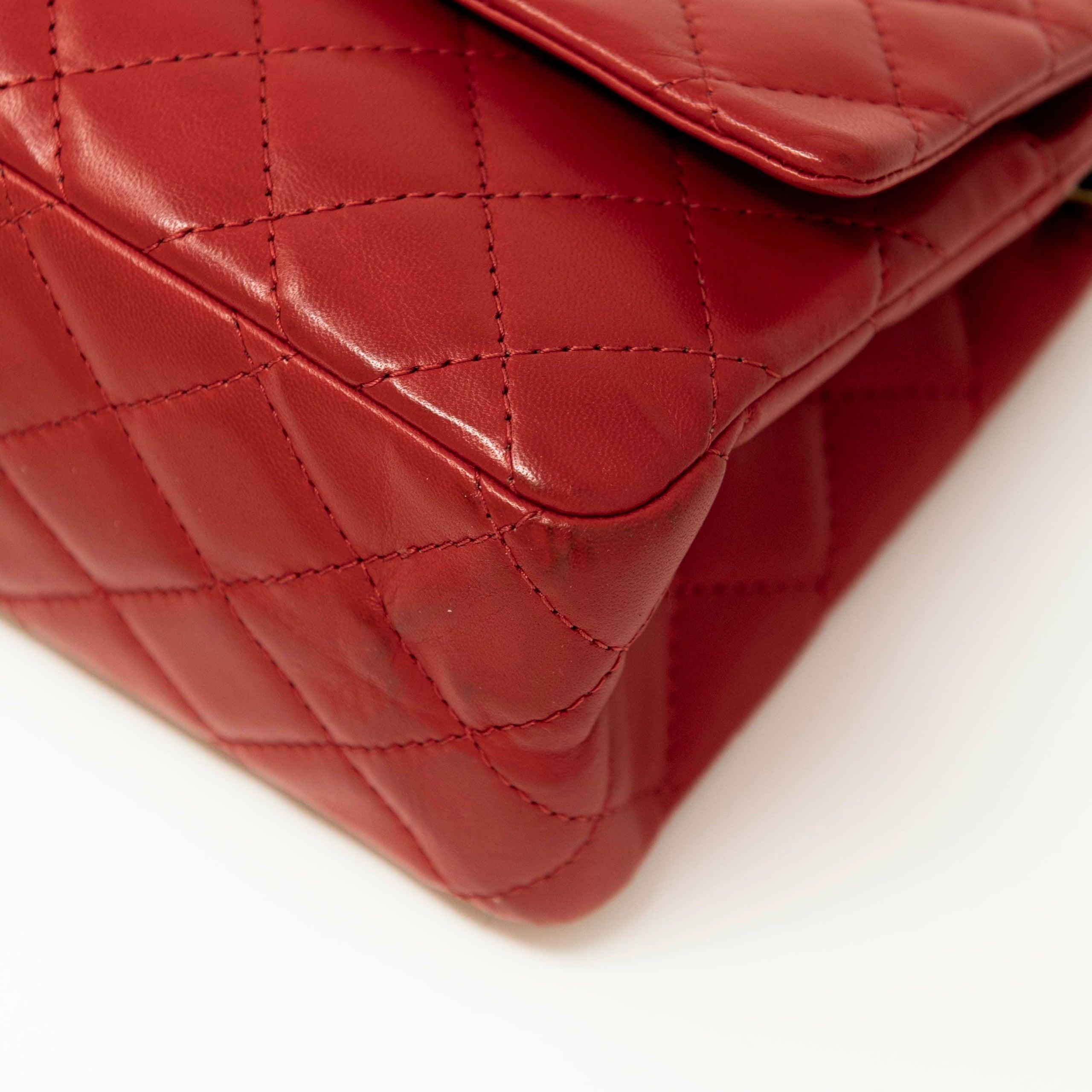 Authentic Chanel Red Lambskin 2.55 Reissue 226 Flap Bag - Luxury Designer Handbag for Women, Perfect for Date Night & Special Occasions