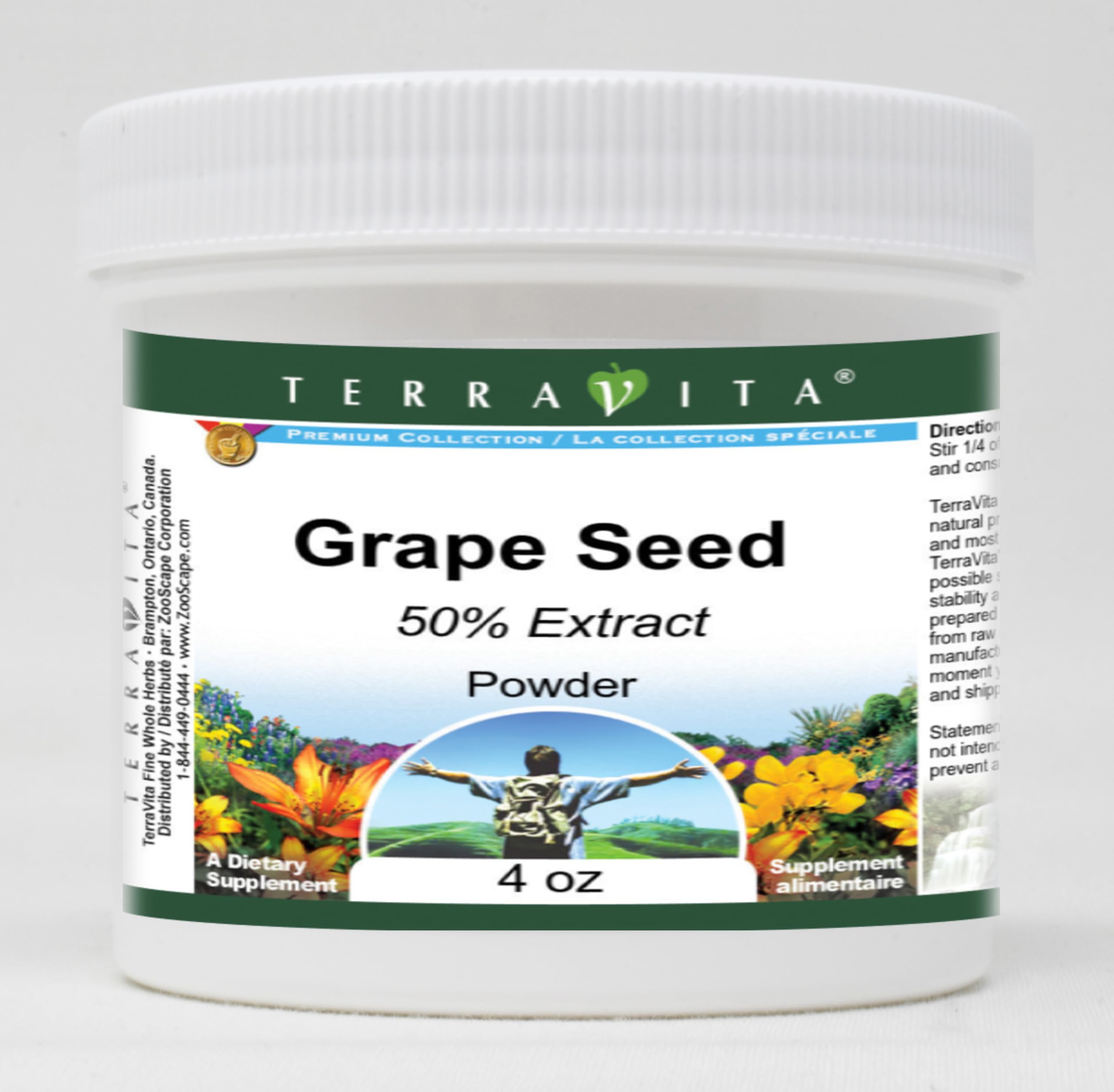 Organic Grape Seed Extract Powder 50% - 4 oz (113g) | High in Antioxidants | Supports Heart Health & Skin Care | Dietary Supplement for Smoothies, Baking & Wellness Drinks