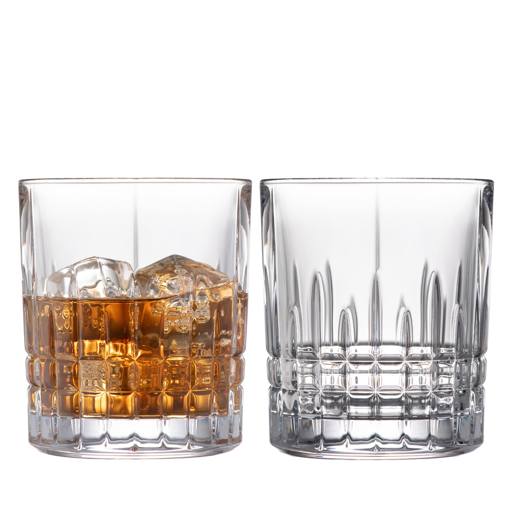 Galway Crystal Liffey DOF Whiskey Glasses Set - Premium Irish Crystal Whiskey Tumbler Pair for Bourbon, Scotch & Irish Whiskey - Perfect for Home Bar, Gifts & Special Occasions