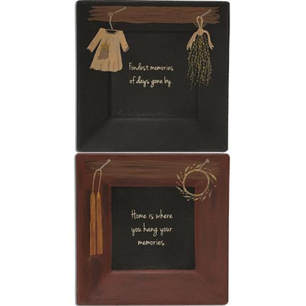 Fondest Memories Plate - 2 Assorted Ceramic Plates for Special Occasions, Holidays & Family Gatherings - Perfect for Displaying Photos, Keepsakes & Memorable Moments