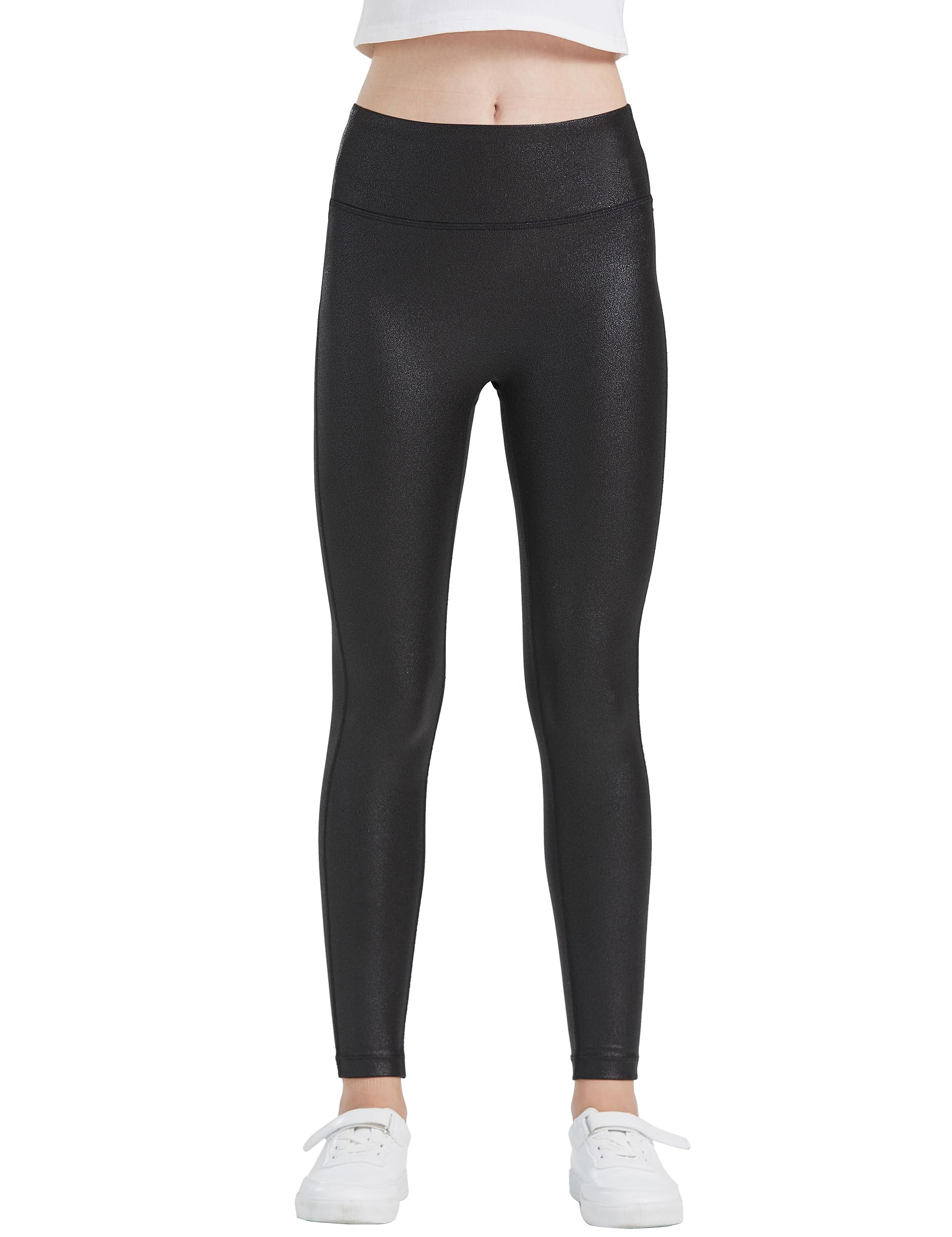 HARTPOR Faux Leather Leggings for Women & Girls - High Waisted Stretch Pleather Pants, Fashionable Leather Leggings for Teens - Perfect for Parties, Night Out, and Casual Wear