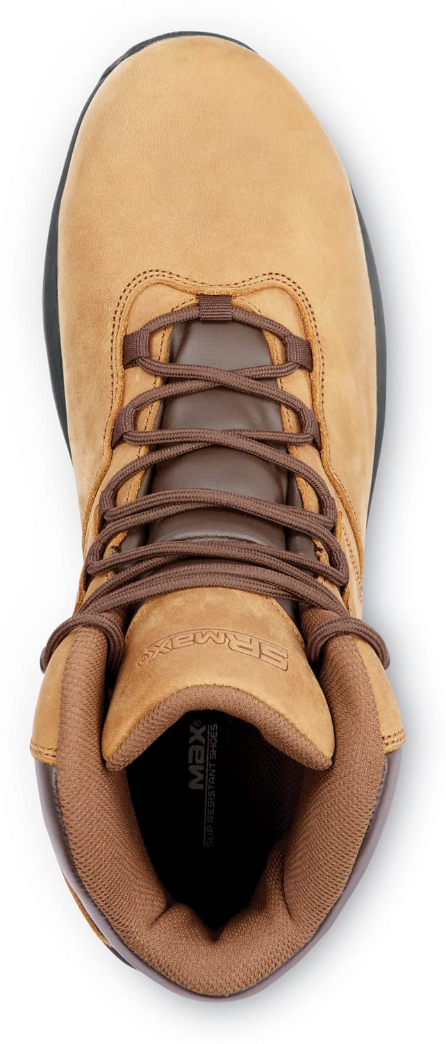 SR Max Estes Men's Brown Composite Toe Waterproof Work Boots - Heavy Duty Safety Shoes for Construction, Warehouse & Outdoor Work