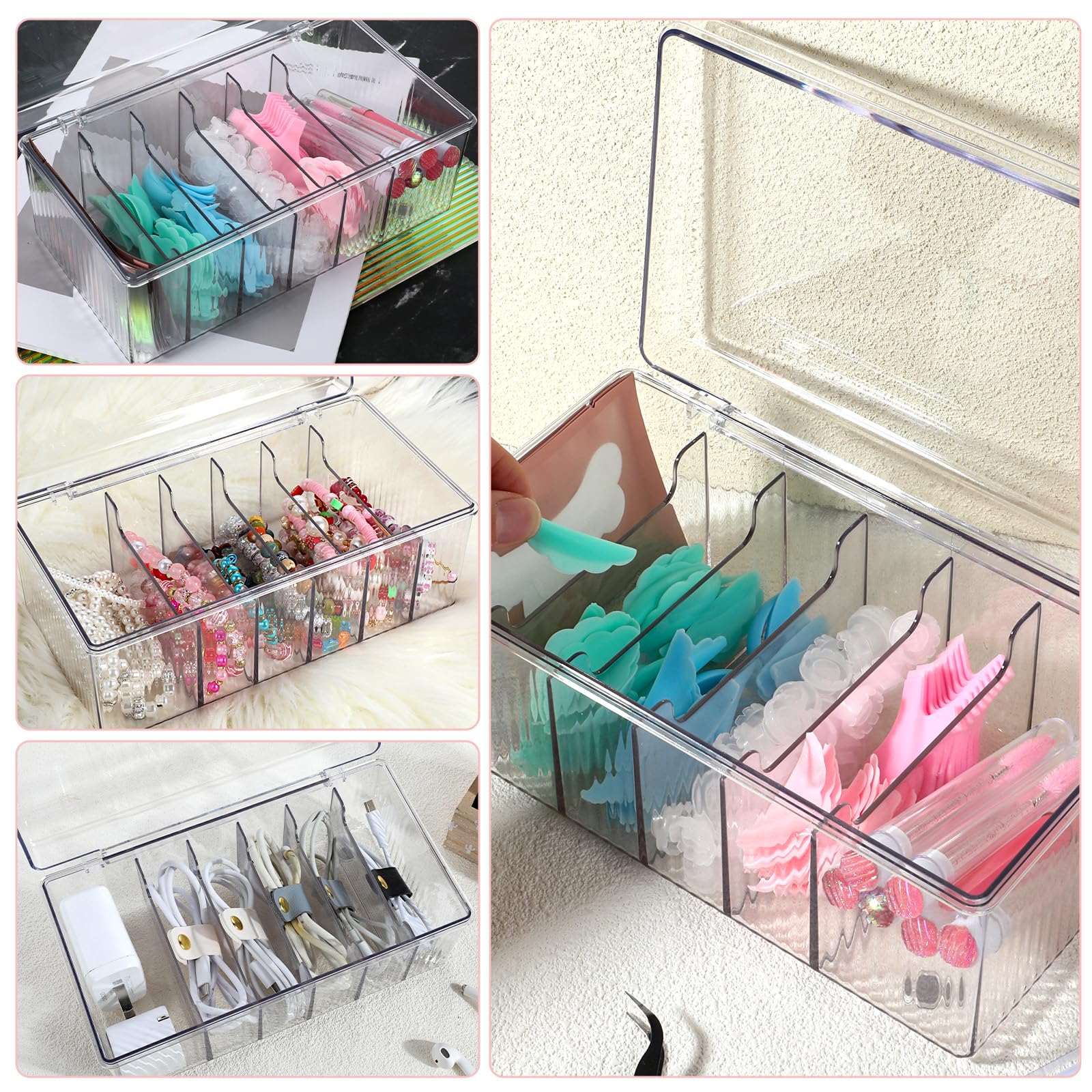 Professional Lash Extension Organizer for Eyelash Technicians - Clear Acrylic Storage Box with Lid - Large Capacity Lash Cart Organizer for Eyelash Extension Supplies - Perfect for Salon, Spa & Mobile Lash Techs