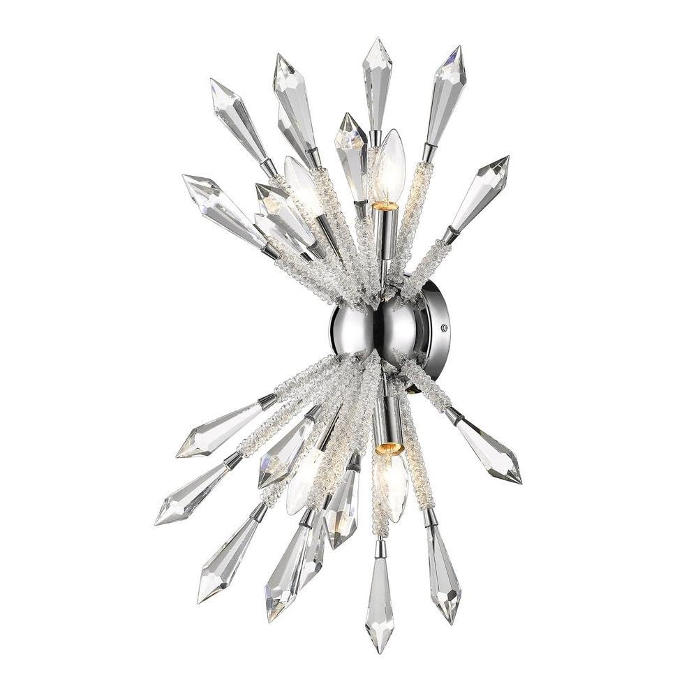 Z-Lite 4002-4S 4-Light Chrome Wall Sconce - Modern Bathroom Vanity Lighting for Bedroom, Hallway & Entryway