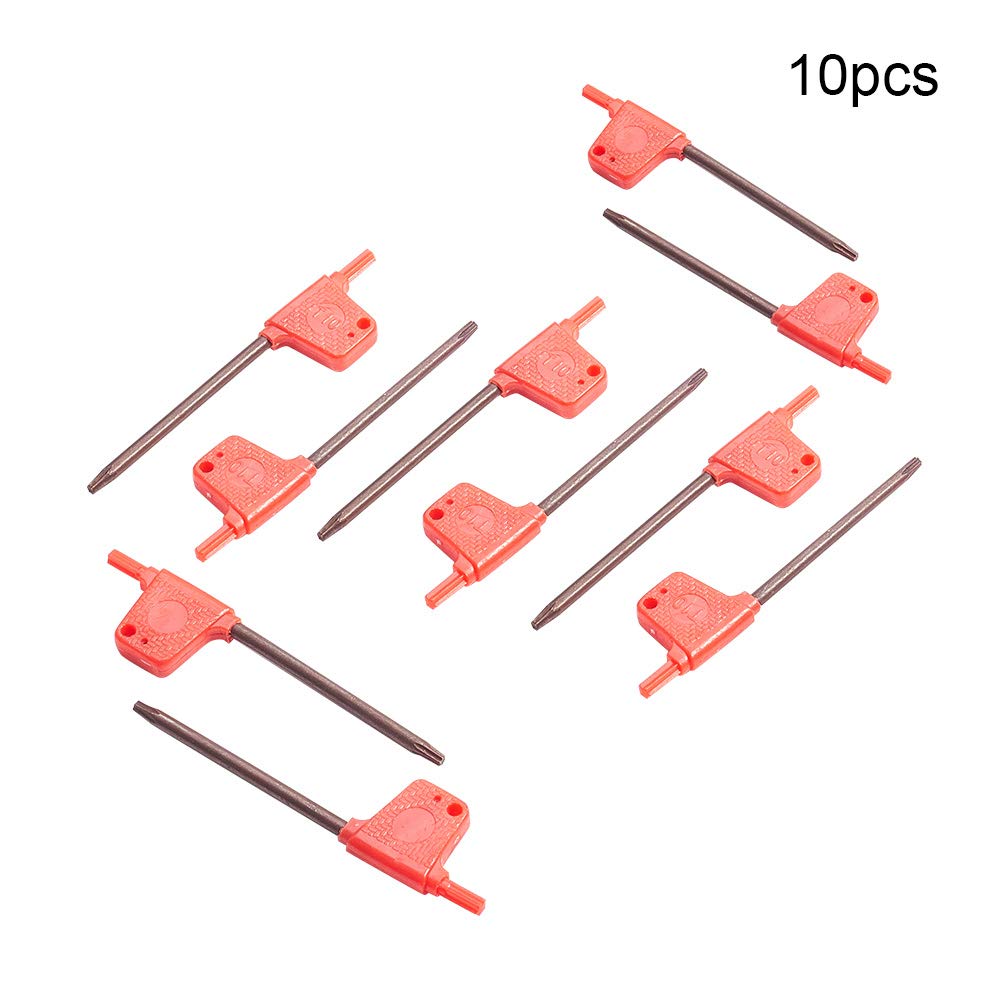 Bettomshin T10 Torx Screwdriver Set - 10Pcs S2 Steel Star Bit Screwdriver Kit with Flag Handle for Electronics, Automotive & DIY Projects