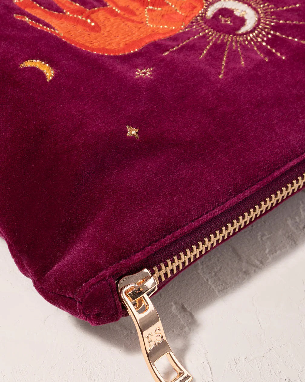 Elizabeth Scarlett Velvet Mini Pouch - Ruby Enchanted Elephant Design | Elegant Small Clutch for Women | Perfect for Parties, Weddings & Evening Events