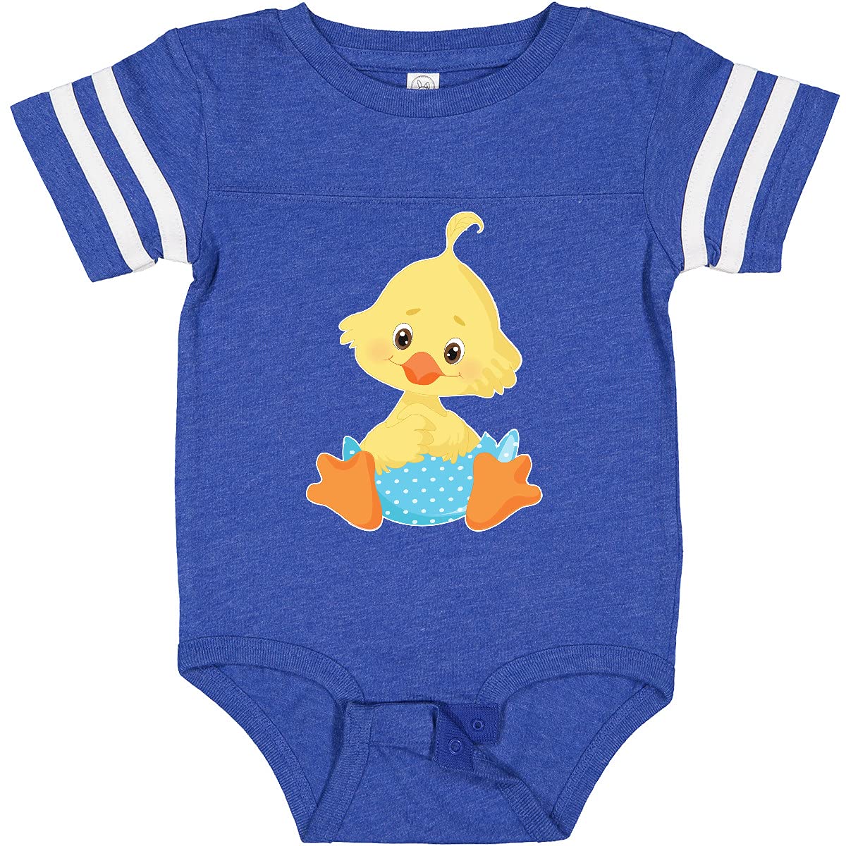 Inktastic Cute Easter Chick in Blue Easter Egg Baby Bodysuit - Soft Cotton Infant Onesie for Easter Photos & Spring Celebrations