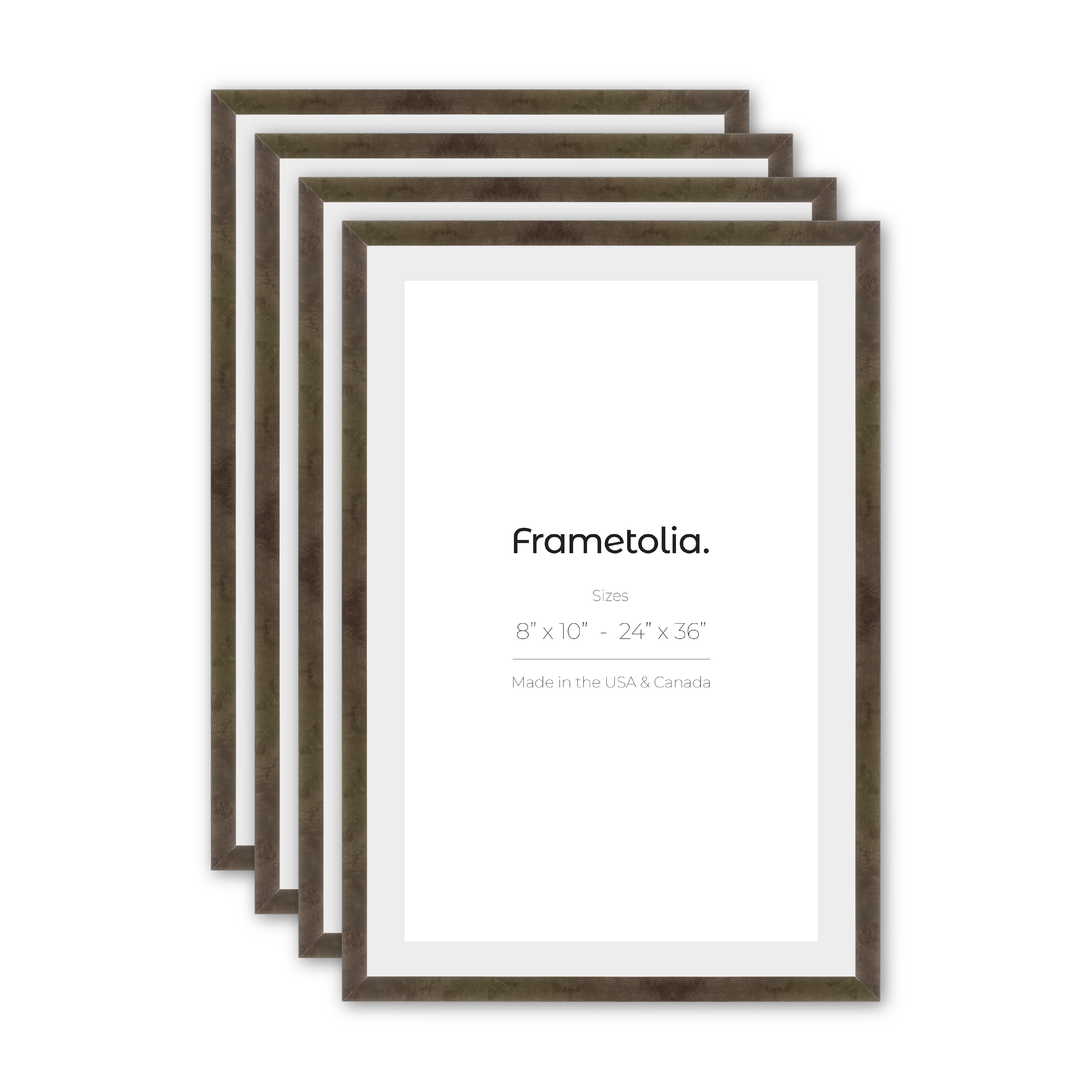 Stylish Grey Burlwood Medium Width Wall Frames - Set of 4 for Home & Office Decor | Perfect for Gallery Walls, Living Room, Bedroom & Office Displays
