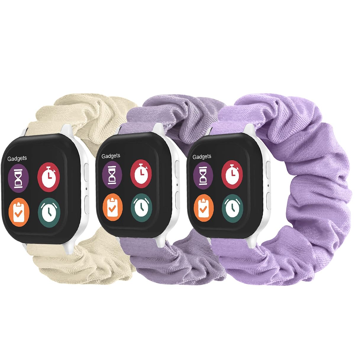 Gizmo & Gabb Watch Bands for Kids - Soft Scrunchie Wristbands for Girls | Play & School