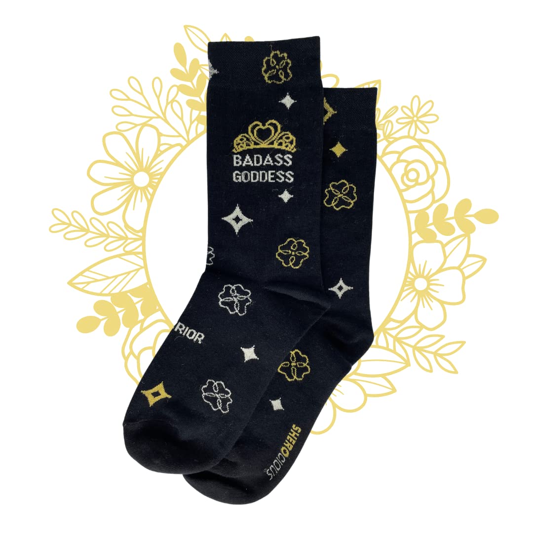 SHEROCIOUS - Inspirational & Fun Socks for Women - Cute Comfortable Socks - Perfect Self Care Gift for Her - Great for Yoga, Relaxation & Daily Motivation