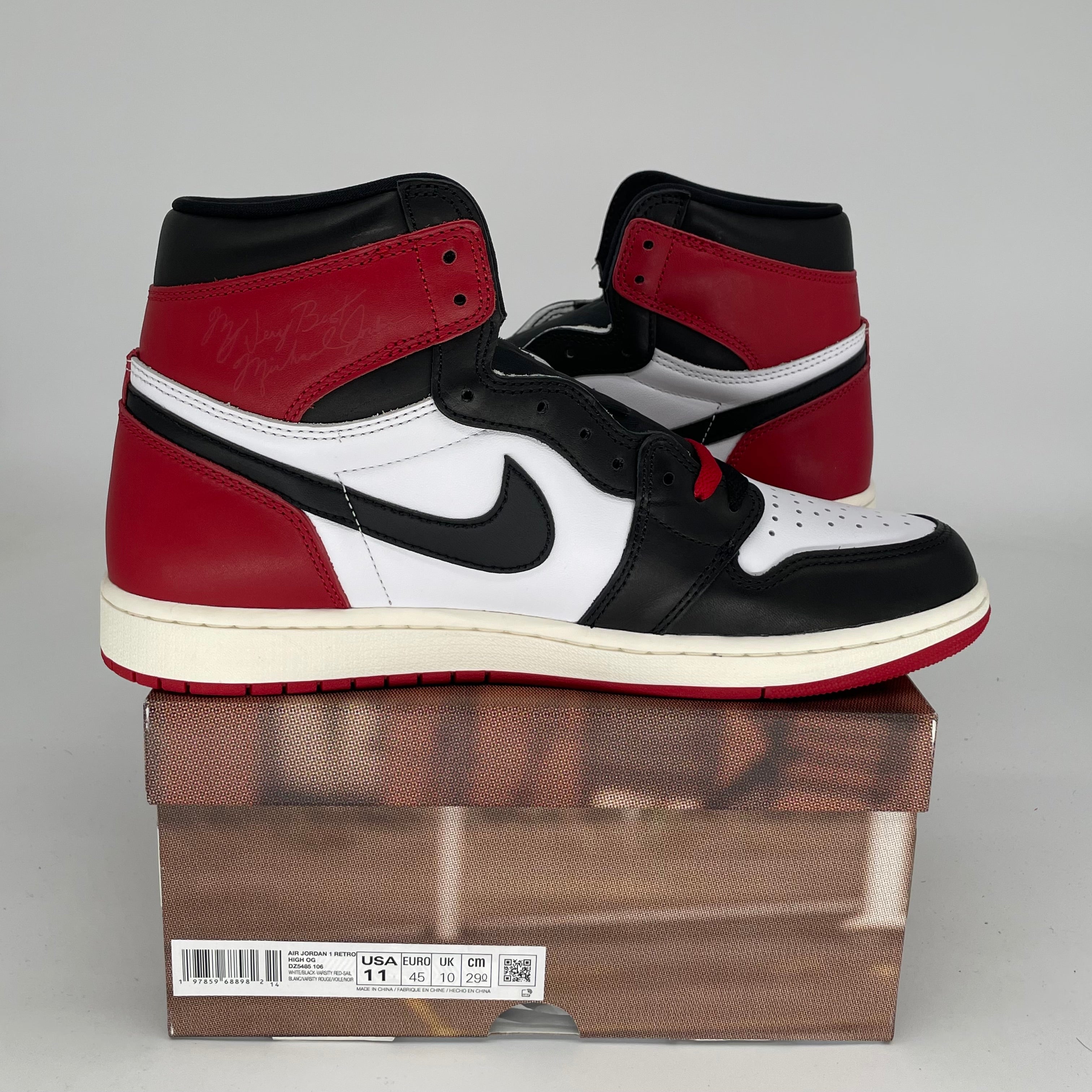 AIR JORDAN 1 Black Toe Reimagined Sneakers - Men's Size 11 (DZ5485-106) - Retro Basketball Shoes for Streetwear & Casual Outfits