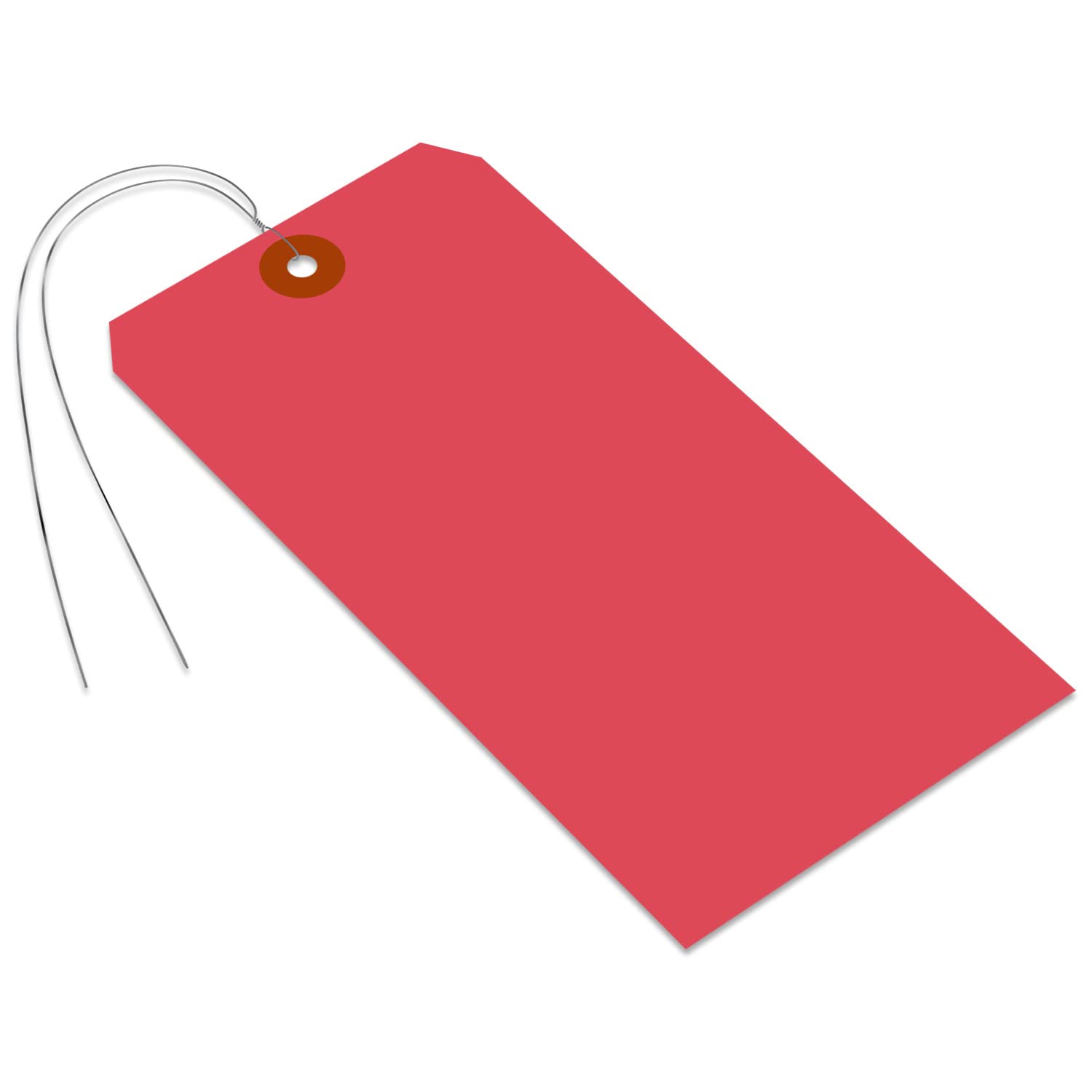 SmartSign Red Blank Hang Tags with Pre-Attached Wires - 100 Pack of 10 Size (3.625