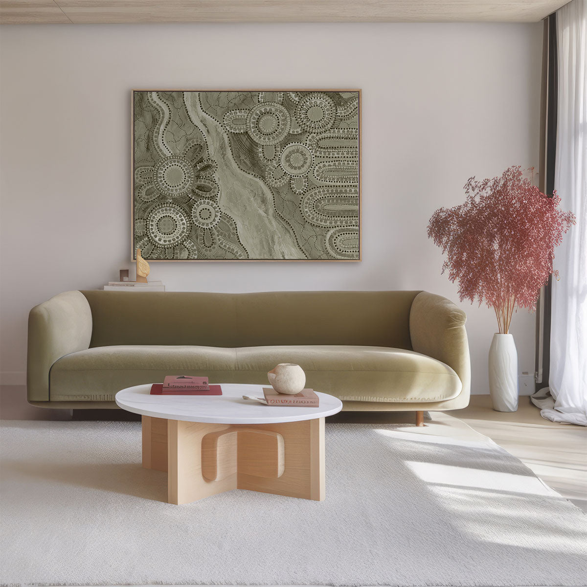 Bila III Green Portrait Art Print - Modern Wall Decor for Living Room, Bedroom & Office - High-Quality Canvas Painting for Home & Office Decor
