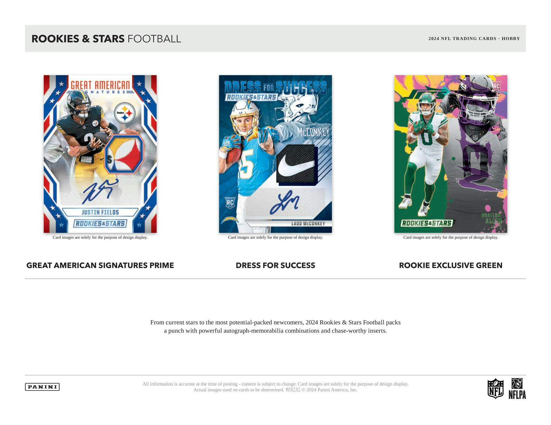 2024 Panini Rookies & Stars Football Hobby Box - 24 Packs with Autograph & Memorabilia Cards - Perfect for Collectors, Fantasy Football Fans & Sports Enthusiasts