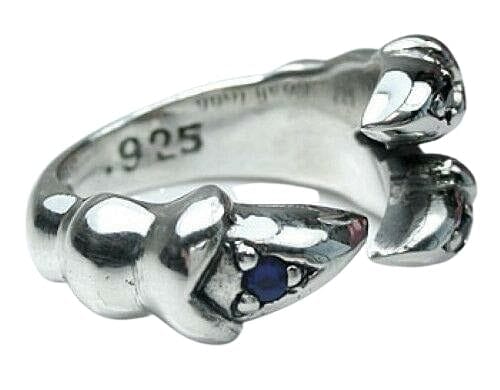 Blue Sapphire Sterling Silver Gothic Claw Ring for Women | Elegant Jewelry Gift for Birthday, Anniversary & Special Occasions | Gothic Style Statement Ring for Parties, Weddings & Night Out
