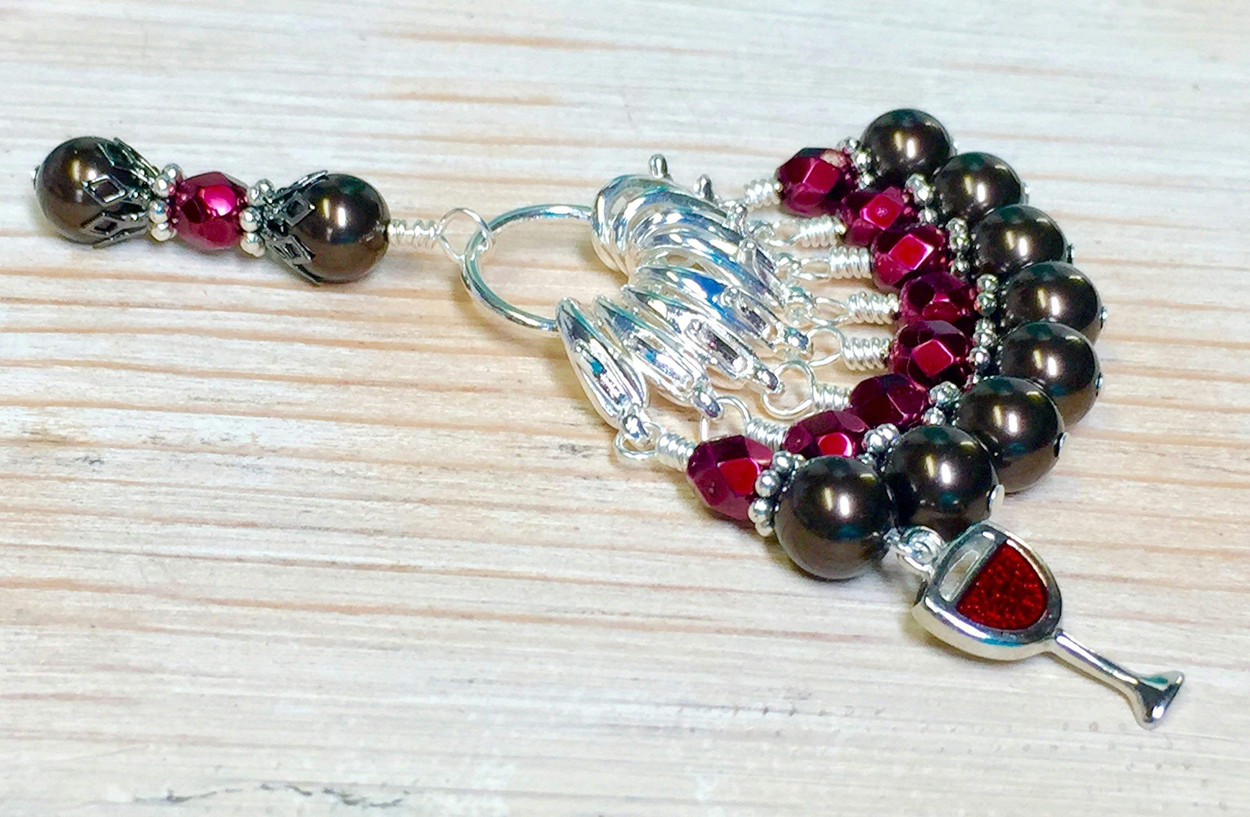 Premium Stitch Markers for Knitting & Crochet - Perfect Gift for Wine Lovers - Essential Tools for Yarn Crafts & DIY Projects