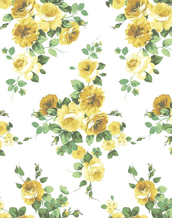 Wallshoppe 'Maggie May' Yellow Peel and Stick Wallpaper - Self-Adhesive Removable Wall Decor for Bedroom, Living Room, Nursery & Home Office