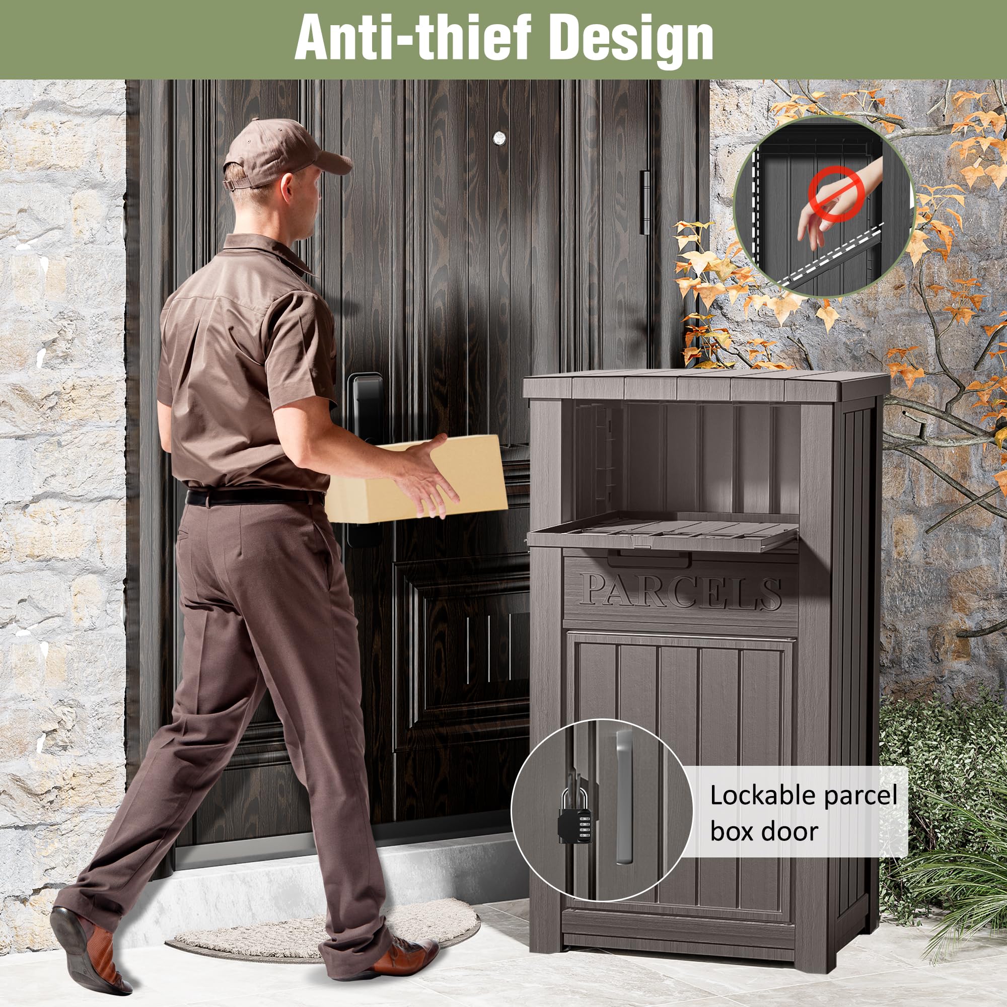 Extra Large Lockable Waterproof Package Drop Box - Secure Anti-Theft Outdoor Parcel Delivery Box for Porch, Yard & Curbside | Perfect for Online Shopping Deliveries & Package Security