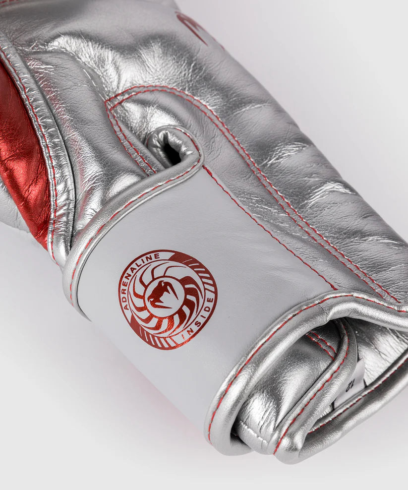 VENUM GLOVES GIANT 3.0 SPECIAL EDITION - Red/Silver MMA Training Gloves for Boxing, Muay Thai & Kickboxing - Premium Leather Combat Sports Gear for Fighters & Athletes