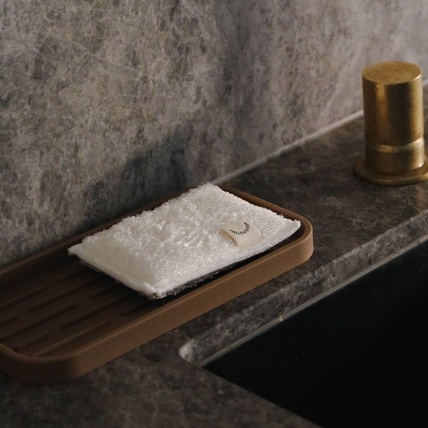 DESIGNSTUFF Eco-Friendly Bamboo Fiber & Cellulose Sponge Set of 2 - White | Perfect for Kitchen Cleaning, Dishwashing & Bathroom Scrubbing