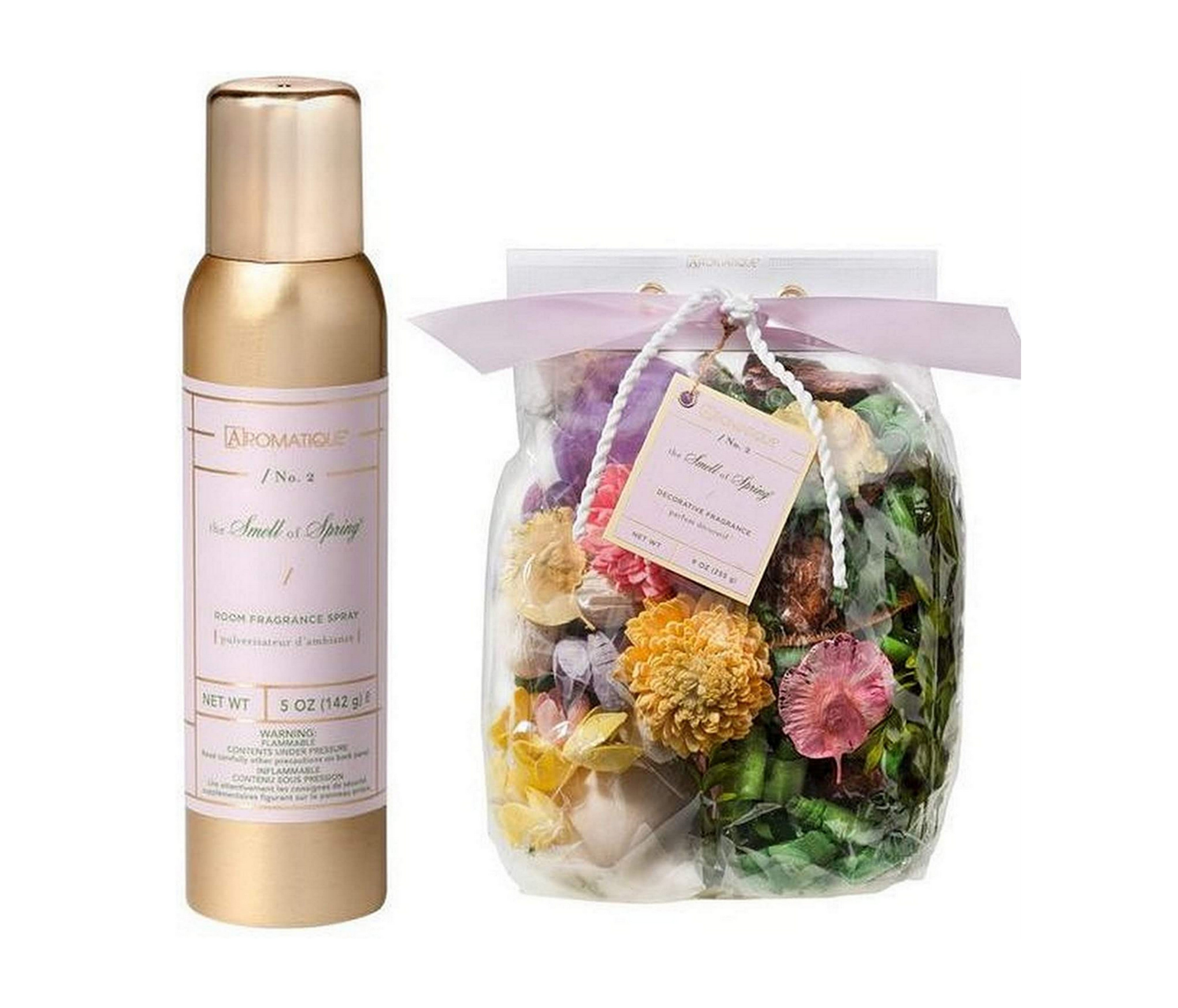 Aromatique The Smell of Spring Room Fragrance Spray Set - 3 Piece Home Fragrance Bundle with Decorative Bottles & Cute Carrying Bag | Perfect for Living Room, Bedroom & Bathroom Air Freshener