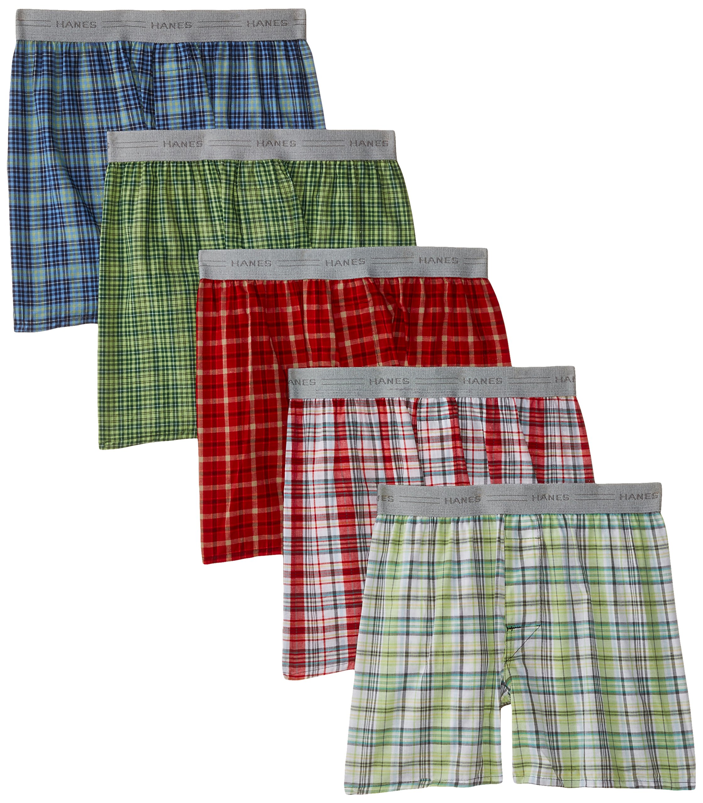 Hanes Boys' 5-Pack Comfort Flex Yarn Dye Boxer Briefs - Soft Cotton Underwear for Kids - Perfect for School, Sports & Everyday Comfort