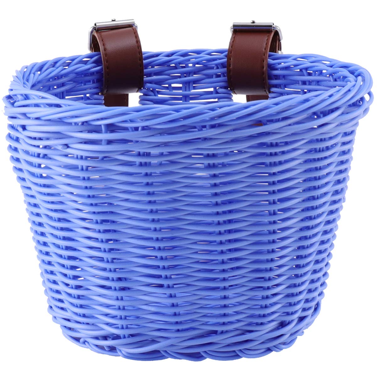 Vintage Woven Wicker Bike Basket with PU Leather Straps - Beige Retro Tricycle Handlebar Storage Basket for Women, Kids & Children | Perfect for Picnics, Shopping & Outdoor Cycling Adventures