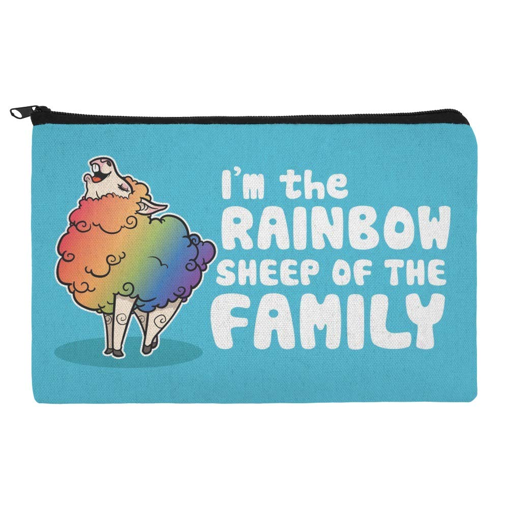 Rainbow Sheep Family Pride Makeup Bag - Waterproof Cosmetic Organizer Pouch for LGBTQ+ Travel & Storage | Perfect for Pride Events, Travel, and Daily Makeup Organization