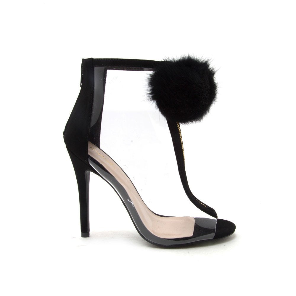 Cozy Black Pom Pom Booties for Women - Winter Fuzzy Slippers with Non-Slip Sole | Perfect for Home, Office & Lounge Wear