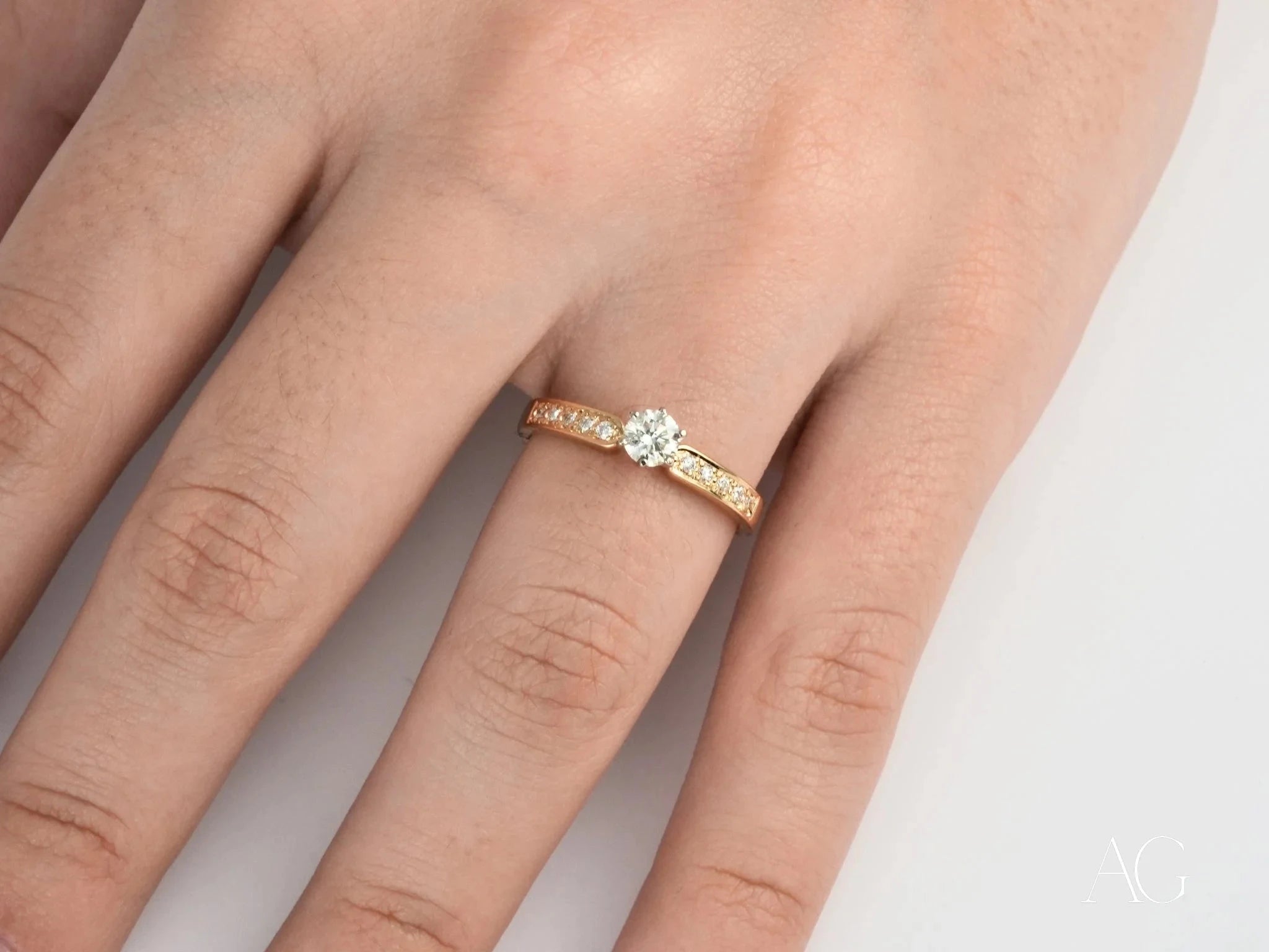 Golden Promise Engagement Ring - 14K Solid Gold Wedding Band for Women, Classic & Elegant Bridal Jewelry - Perfect for Proposals, Anniversaries & Special Occasions