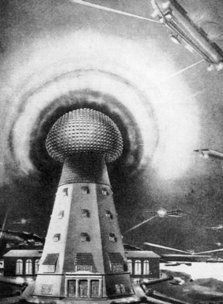 Tesla Tower 1919 Vintage Science Poster Print - 18x24 Inches Wall Art Decor for Home, Office & Classroom - Historical Nikola Tesla Invention Illustration by Science Source