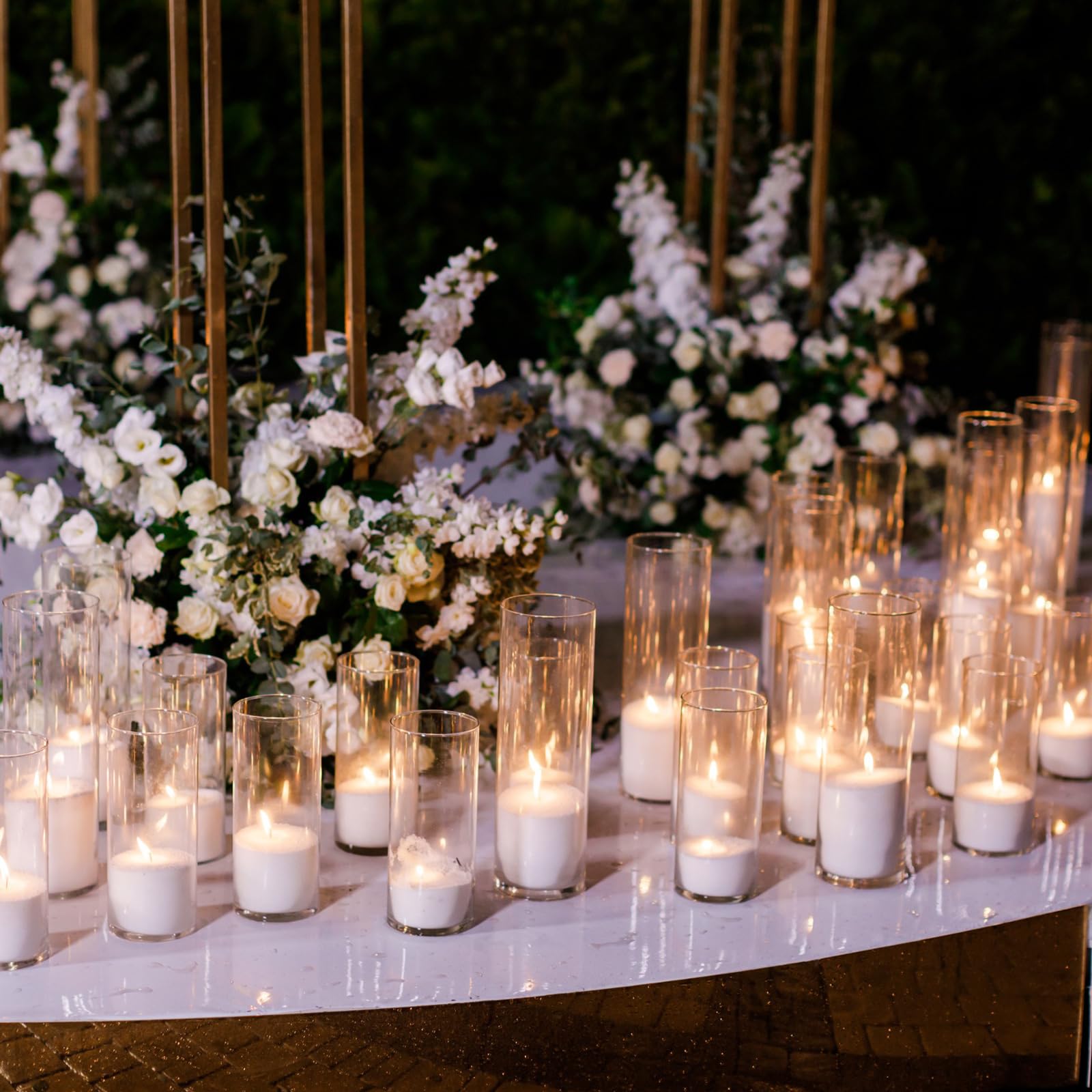 54 Pcs Clear Glass Cylinder Vases - 5,6,8,10 Inch Tall Flower Vases for Centerpieces, Hurricane Candle Holders - Bulk Wedding, Home Decor (2.5