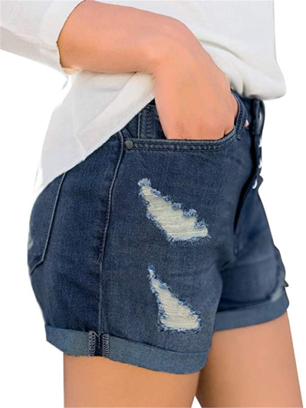 MODARANI Women's Ripped Distressed Denim Shorts - High Waisted Cut Off Jean Shorts for Summer | Perfect for Beach, Music Festivals & Casual Outings