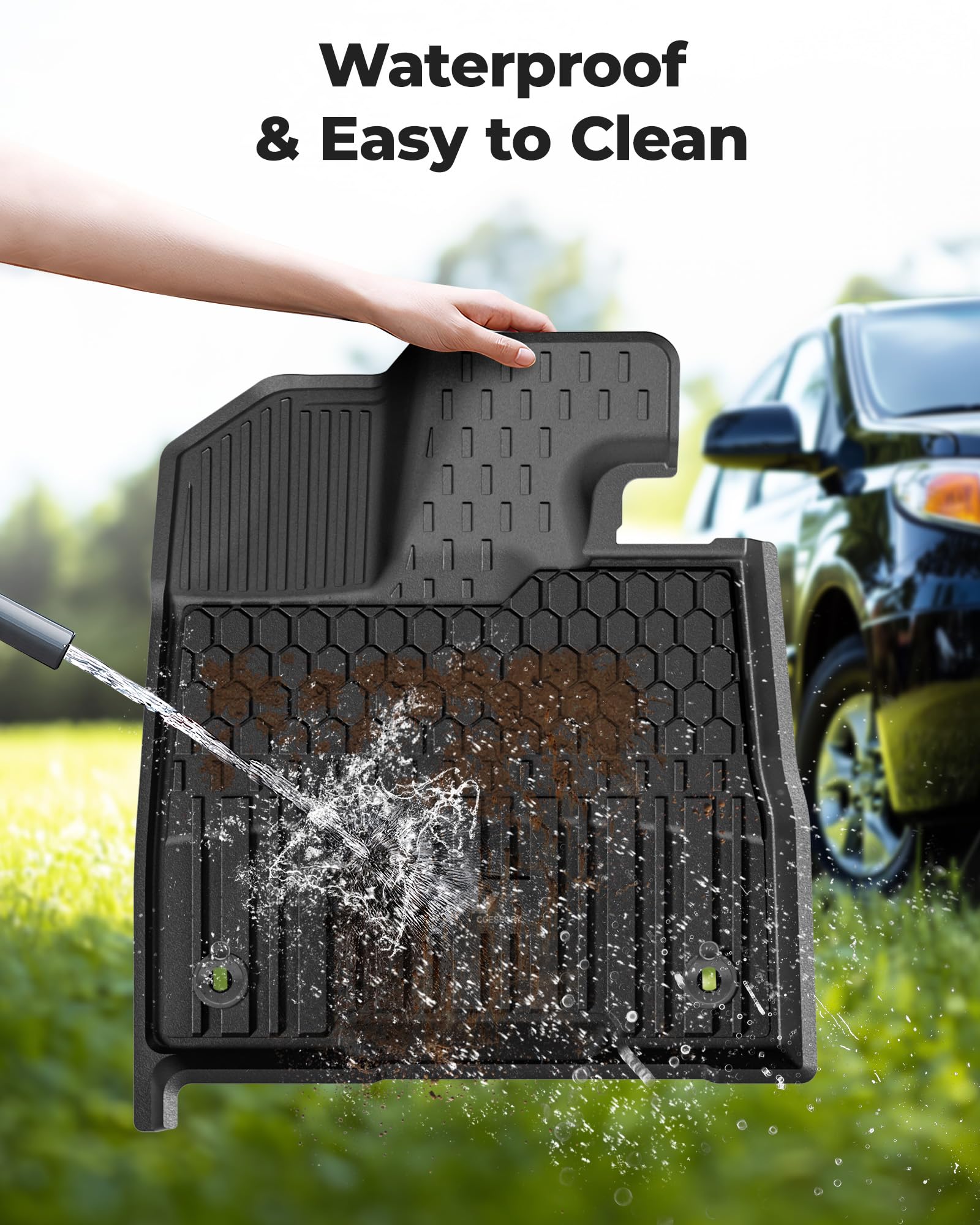 Premium TPE All-Weather Floor Mats & Cargo Liner for Toyota Sienna 2021-2025 (7-Seater Models, Excludes Platinum Edition) - Custom Fit 1st/2nd/3rd Row & Trunk Protection - Durable Black Car Mats for Family Road Trips & Daily Commutes
