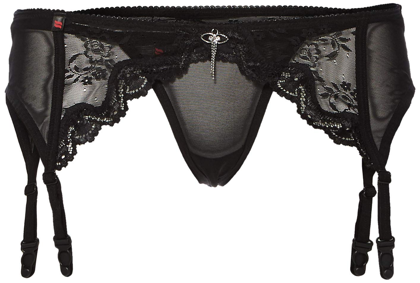 Sexy Black Lace Garter Belt with Adjustable Straps & Charms - Size S/M - Perfect for Bridal Lingerie, Boudoir Photography & Romantic Nights
