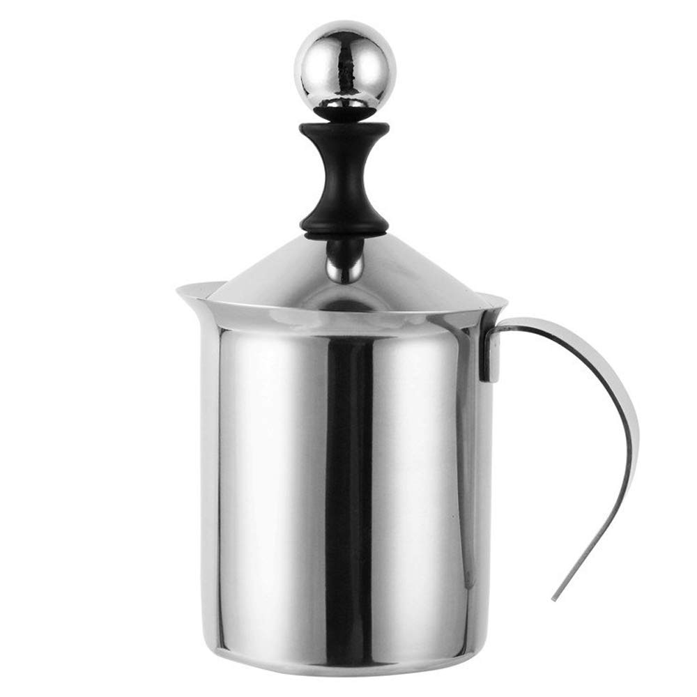 BOLLAER Stainless Steel Milk Frother Handheld - Electric Whisk for Coffee, Hot Chocolate, Latte, Cappuccino & Milkshakes - Battery Operated Drink Mixer & Foam Maker - Perfect for Home, Office & Coffee Shops