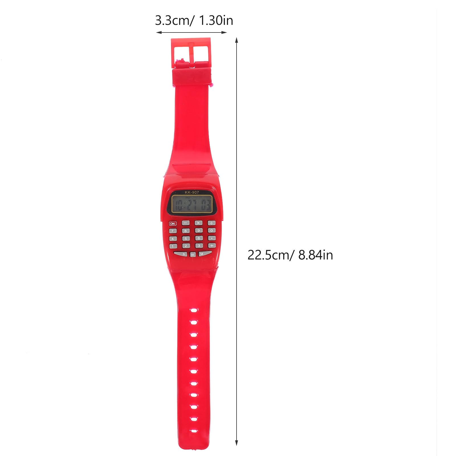 Mikikit 2-Pack Calculator Digital Watch - Multifunction Geometric Calculating Wristwatch for Men & Women (Red) - Perfect for Office, School, and Everyday Math Tasks