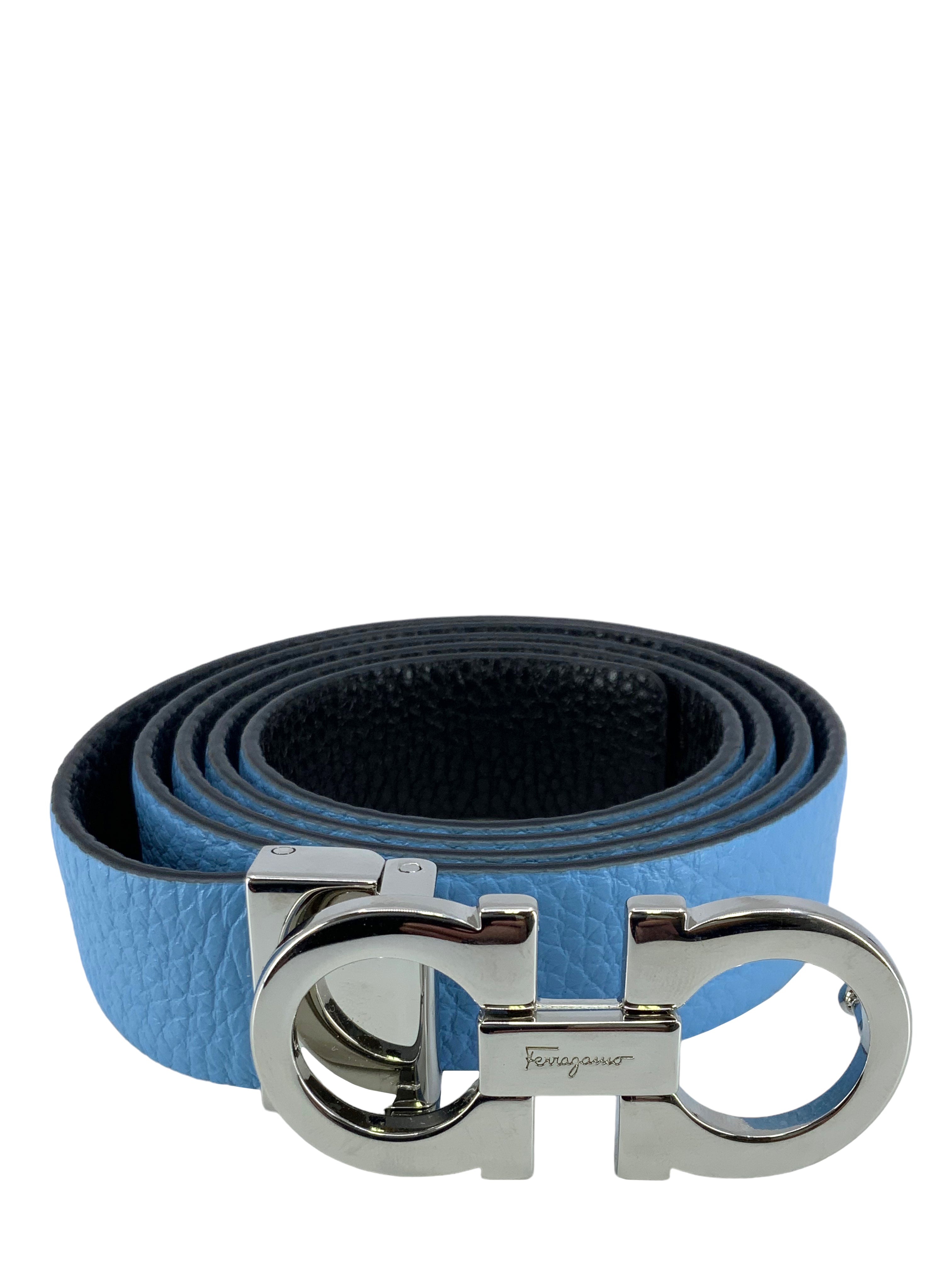 Salvatore Ferragamo Gancini Leather Reversible Belt for Men - Size L (90-100cm/35-40in) - Luxury Designer Belt for Business, Casual & Formal Wear