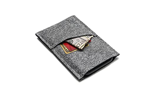 Custom Padded Felt Sleeve Case for iPhone 15 Pro/14 Pro/14/13 Pro/12 - Shockproof Protective Cover with Card Pocket - Perfect for Travel, Work & Daily Commute