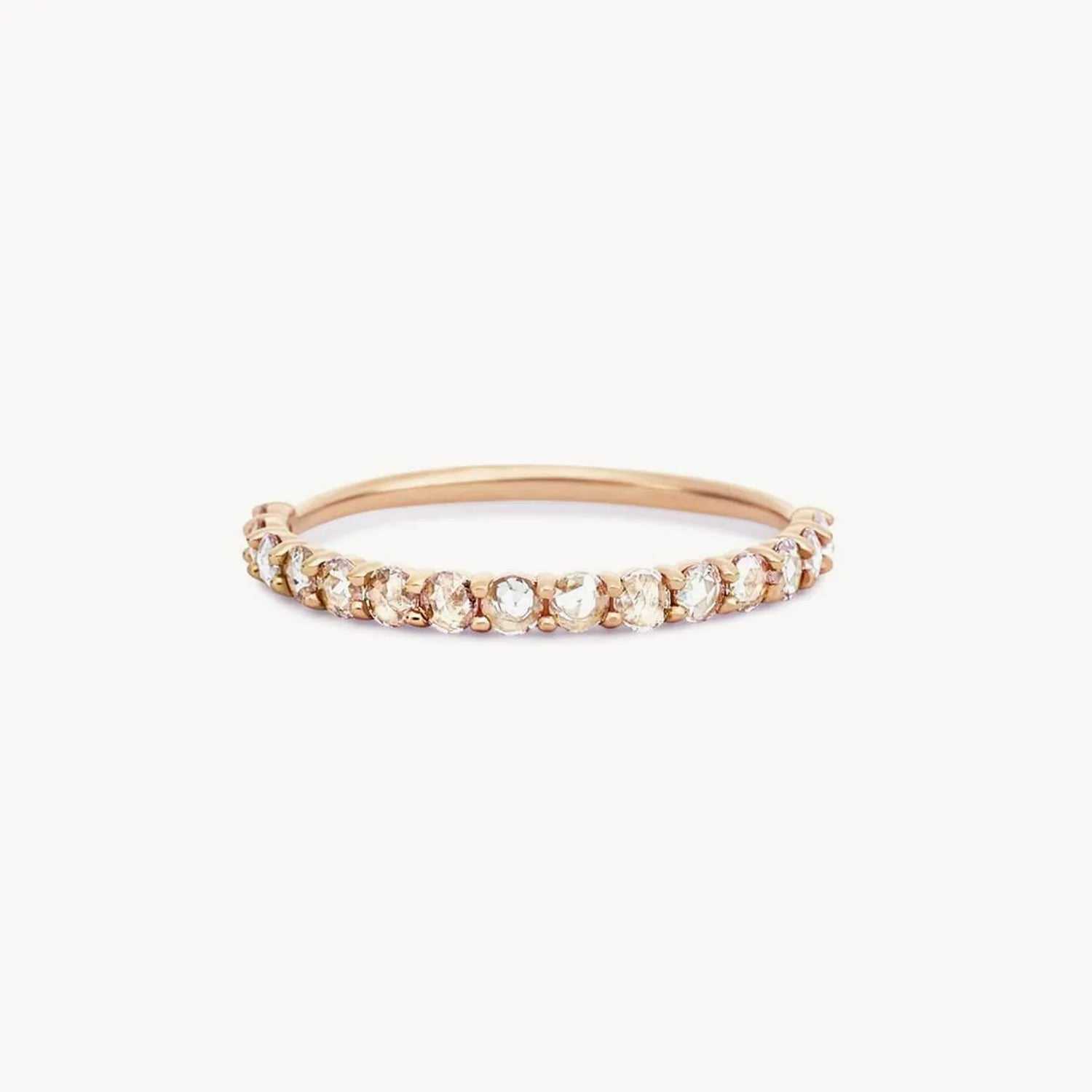 14K Rose Gold Moonglade Ring with White Diamonds | Elegant Dainty Jewelry for Women | Perfect for Weddings, Anniversaries & Special Occasions