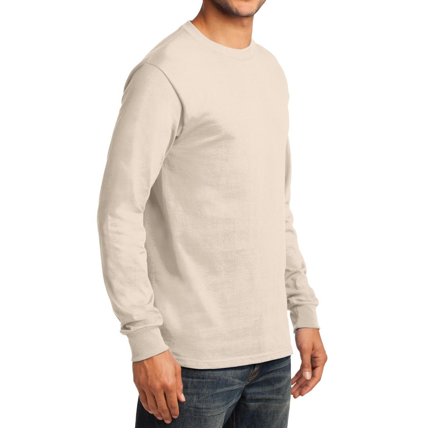 Premium Men's Long Sleeve Essential T-Shirt - Soft Cotton Crewneck Casual Shirt for Everyday Wear, Work & Outdoor Activities