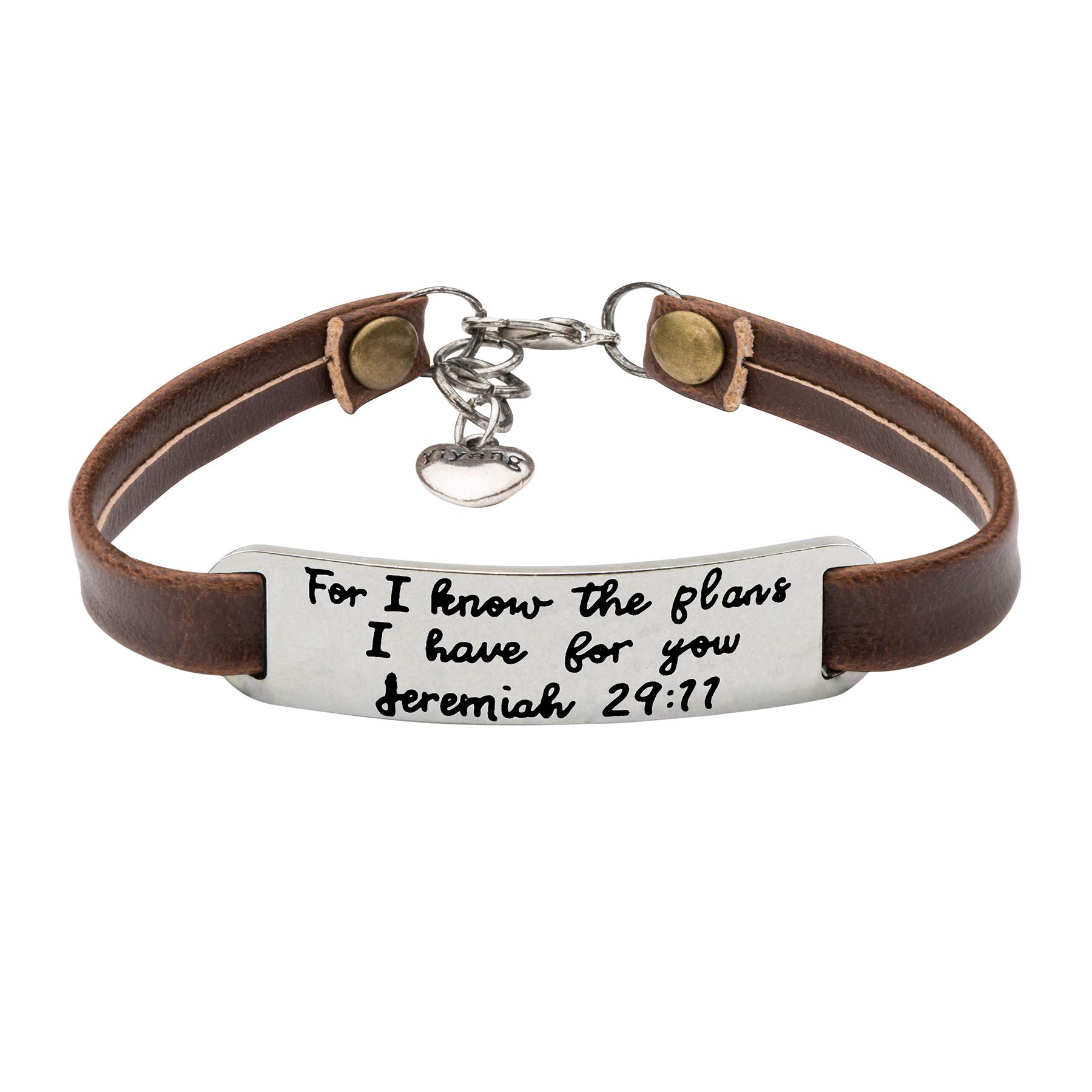 Inspirational Christian Leather Bracelet for Women & Teens - Faith Bible Verse Religious Jewelry - Baptism, Christmas & Birthday Gift for Girls - Perfect for Church, Daily Wear & Special Occasions