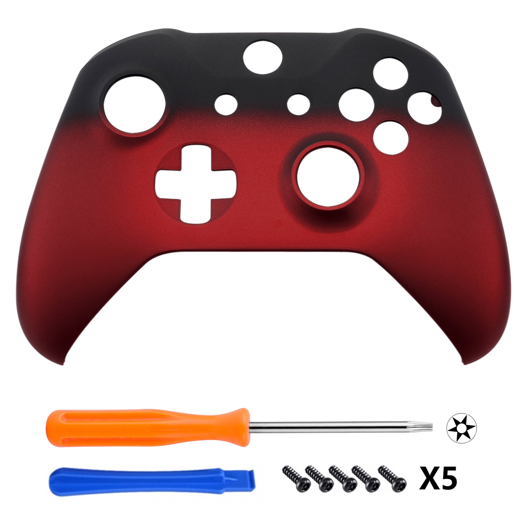 eXtremeRate Replacement Front Housing Shell for Xbox One X & S Controller (Model 1708) - Shadow Scarlet Red | Custom Gaming Controller Cover | Perfect for Xbox One X/S Controller Repair & Personalization | Great for Gaming, Streaming & Esports Tournaments