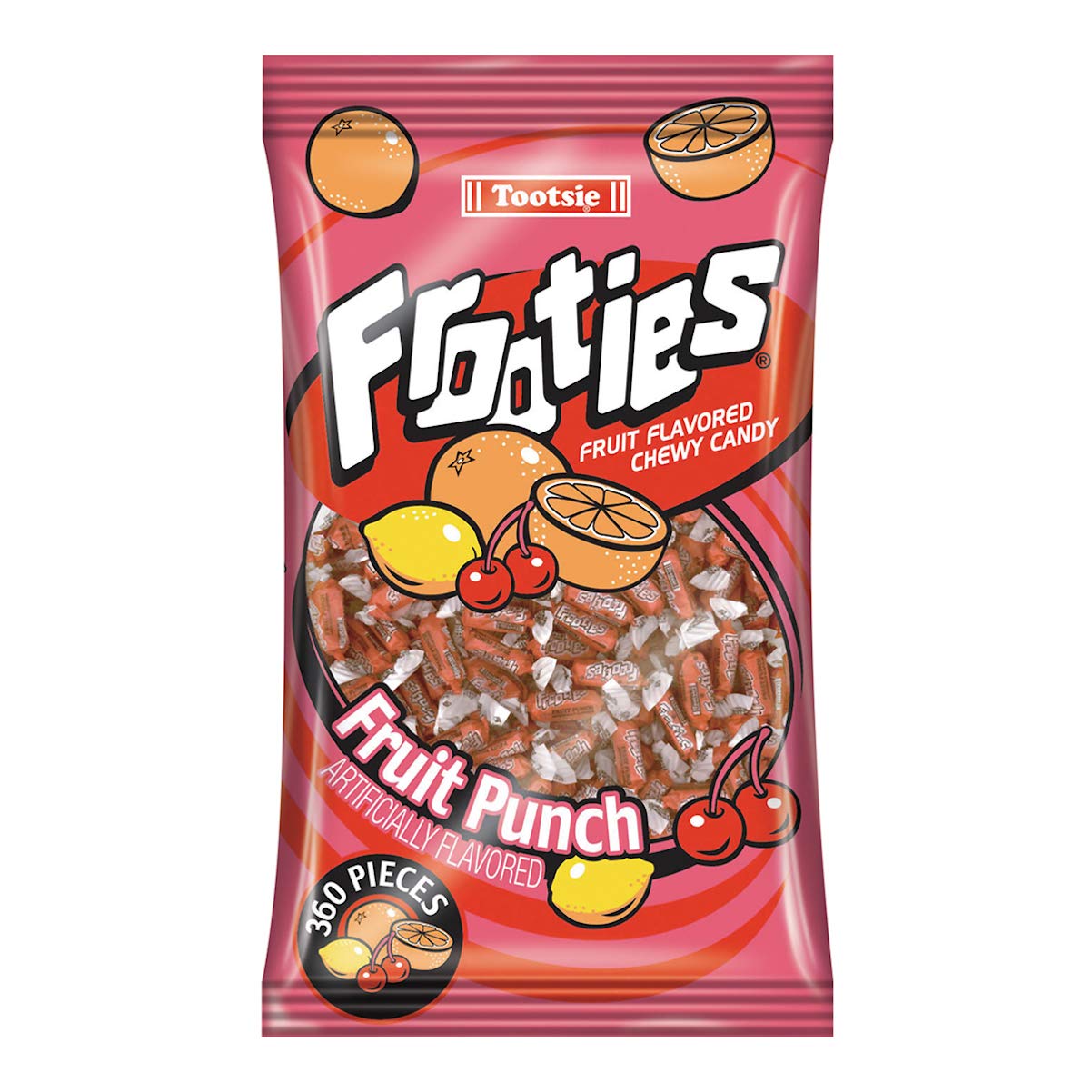 Tootsie Roll Red Frooties - 2 Pound Bulk Bag of Individually Wrapped Chewy Fruit Candies | Gluten Free, Peanut Free, Kosher | Fruit Punch Flavor (38.8 oz) - Perfect for Halloween, Birthday Parties, Office Treats & Candy Buffets