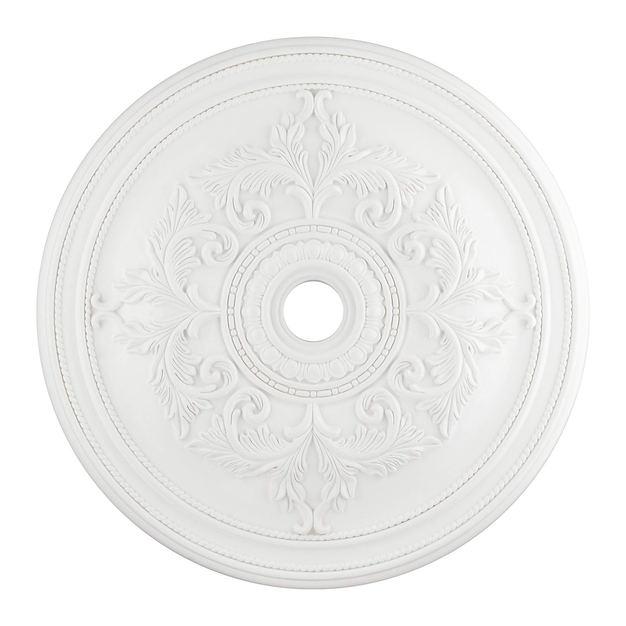 Livex Lighting 8211-03 White Ceiling Medallion - Elegant Decorative Crown Molding for Dining Room, Bedroom & Living Room Ceiling Decor